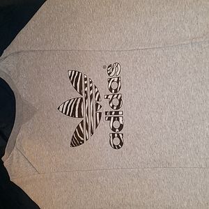 Adidas womens zebra print long sweater dress size medium